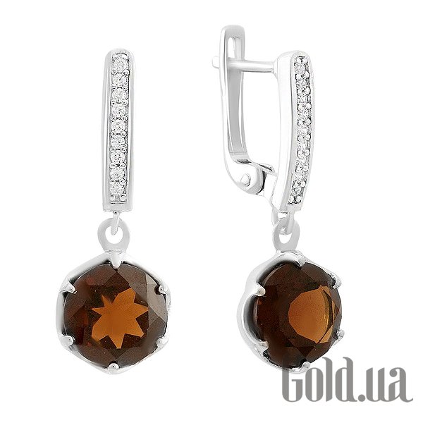 

Серьги с подвесками Fresh Jewelry, Серебряные серьги с куб. циркониями и гранатами
