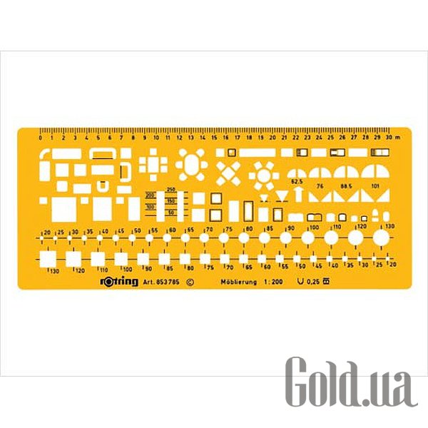 Купити Rotring Трафарет для дизайну меблів 1: 200 Жовтий (170х70 мм.) (S0238981)