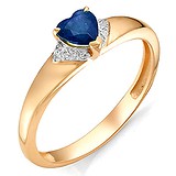 Золотое кольцо с бриллиантами и сапфиром, 1555715
