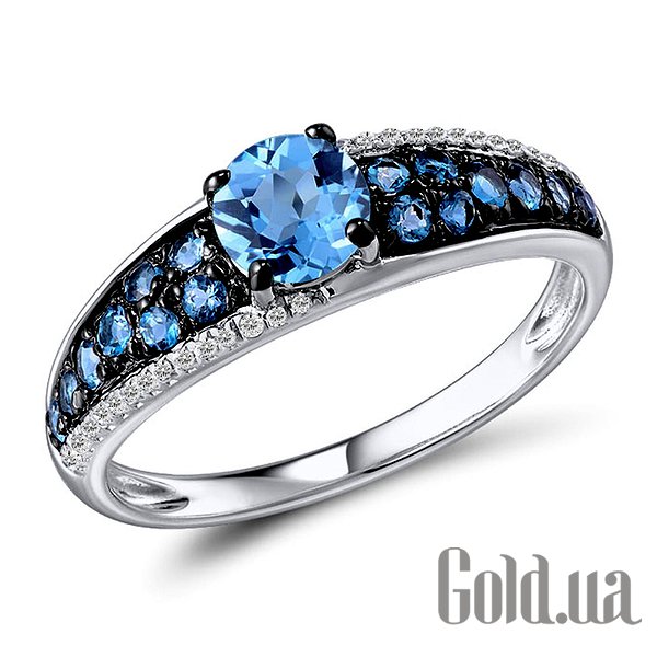 

Кольцо Lurie Jewelry, Женское золотое кольцо с бриллиантами и топазами, 17