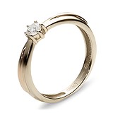 Золотое кольцо с бриллиантом, 1604611