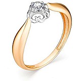 Золотое кольцо с бриллиантом, 1615363