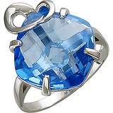 Женское серебряное кольцо с синт. топазом, 1619971