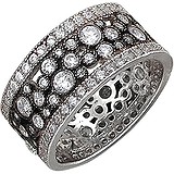 Серебряное обручальное кольцо с куб. циркониями, 1620739