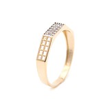 Жіноча золота каблучка з куб. цирконіями