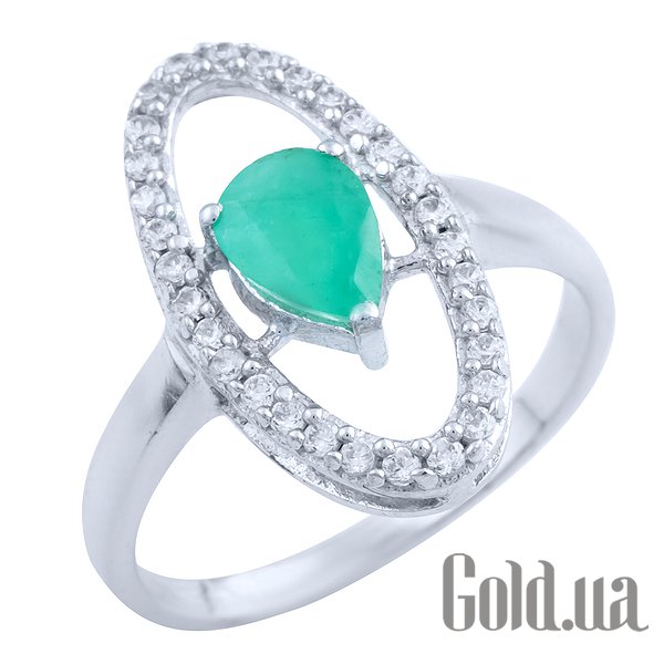 

Женские кольца Fresh Jewelry, Женское серебряное кольцо с куб. циркониями и изумрудом, 17