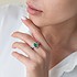 Женское серебряное кольцо с куб. циркониями и хризопразом - фото 4