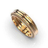 Золотое обручальное кольцо с бриллиантами, 1768451