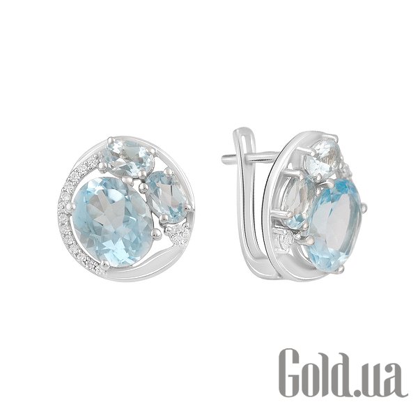 

Серьги Fresh Jewelry, Серебряные серьги с куб. циркониями и топазами