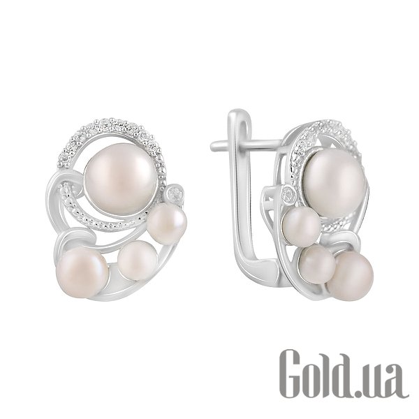 

Серьги Fresh Jewelry, Серебряные серьги с куб. циркониями и культив. жемчугом