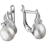 Срібні сережки з прісн. перлами і куб. цирконіями, 1531908