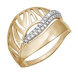 Дельта Женское золотое кольцо с куб. циркониями, 1534212