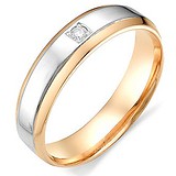 Золотое обручальное кольцо с бриллиантом, 1556228