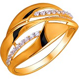 Женское золотое кольцо с куб. циркониями, 1613572