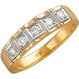 Женское золотое кольцо с куб. циркониями, 1614340