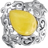 Женское серебряное кольцо с янтарем, 1615876