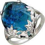 Женское серебряное кольцо с синт. топазом, 1619972
