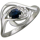 Женское золотое кольцо с бриллиантами и сапфиром, 1666308