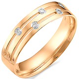 Золотое обручальное кольцо с бриллиантами, 1684740