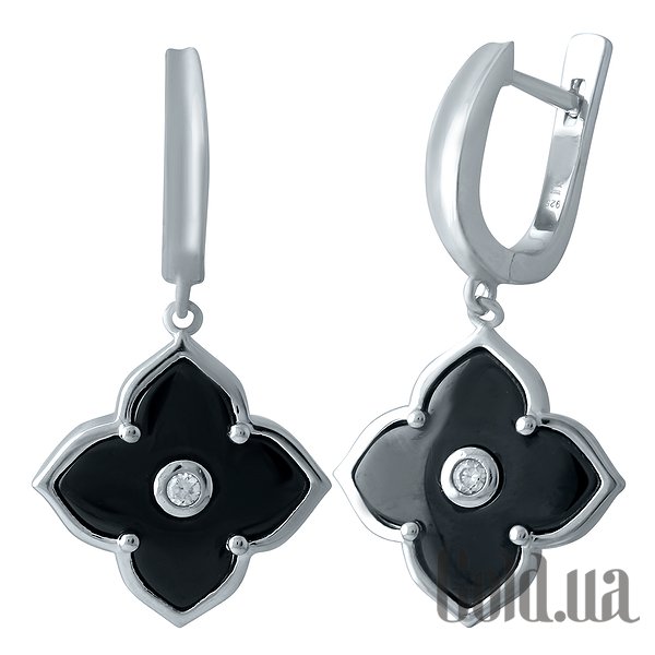 

Серьги с подвесками Fresh Jewelry, Серебряные серьги с куб. циркониями и керамикой