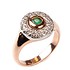 Женское золотое кольцо с изумрудом и бриллиантами - фото 1