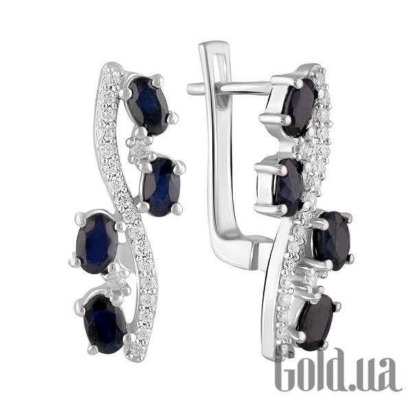 

Серьги Fresh Jewelry, Серебряные серьги с куб. циркониями и сапфирами
