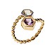 Женское золотое кольцо с аметистом и топазом - фото 1