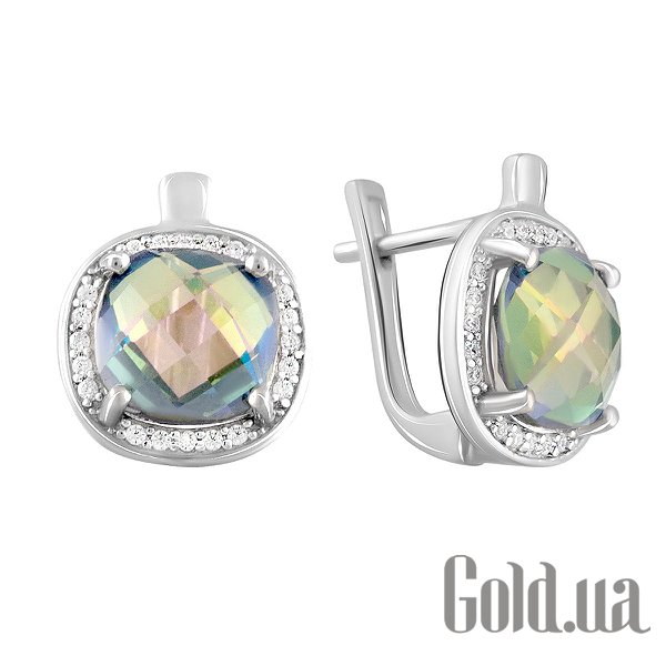 

Серьги Fresh Jewelry, Серебряные серьги с куб. циркониями и топазами