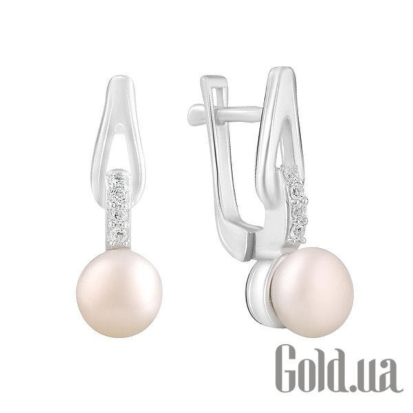 

Серьги Fresh Jewelry, Серебряные серьги с куб. циркониями и культив. жемчугом