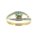 Женское золотое кольцо с изумрудом и бриллиантами, 1776388