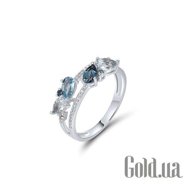 

Кольцо Lurie Jewelry, Золотое кольцо с бриллиантами и топазами, 17.5