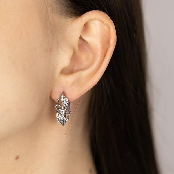 Серебряные серьги с куб. циркониями DIA22391 – изображение 3