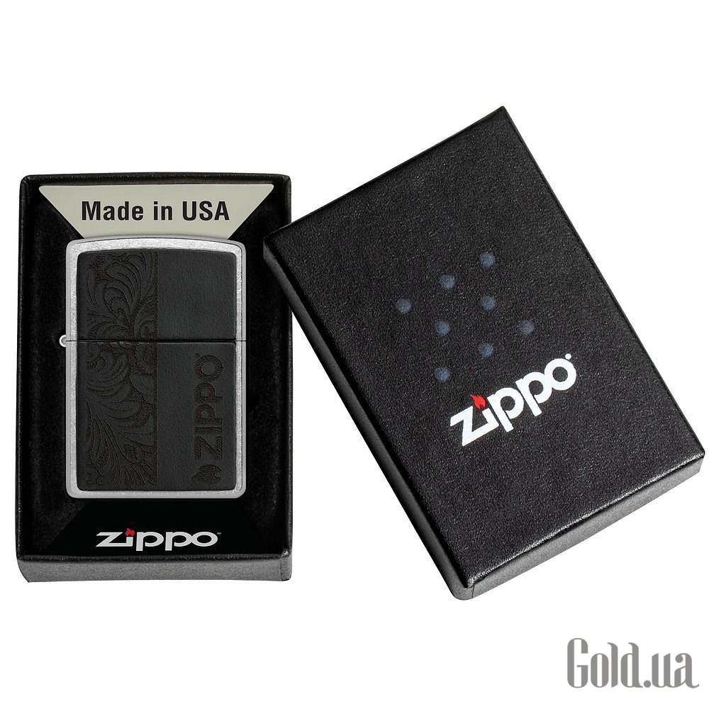 Zippo Зажигалка Black Leather Emblem - Zippo Design 46919 46919 – изображение 6