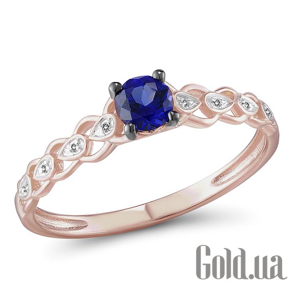 

Кольцо Lurie Jewelry, Женское золотое кольцо с бриллиантами и сапфиром, 16