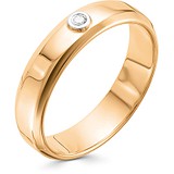 Золотое обручальное кольцо с бриллиантом, 1603589