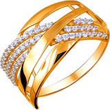 Женское золотое кольцо с куб. циркониями, 1613573