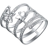 Женское серебряное кольцо с куб. циркониями, 1614085