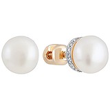 Золоті сережки з перлами і куб. цирконіями, 1640965