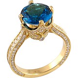 Женское золотое кольцо с бриллиантами и топазом, 1642245