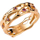 Женское золотое кольцо с аметистами, 1676037