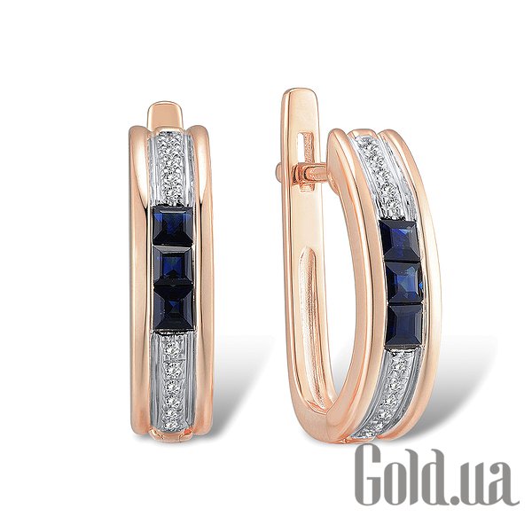 

Серьги Lurie Jewelry, Золотые серьги с бриллиантами и сапфирами
