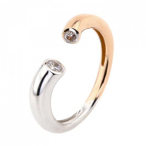 Жіноча золота каблучка з куб. цирконіями