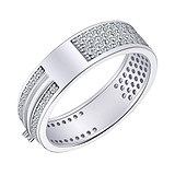 Серебряное обручальное кольцо с куб. циркониями, 1735685