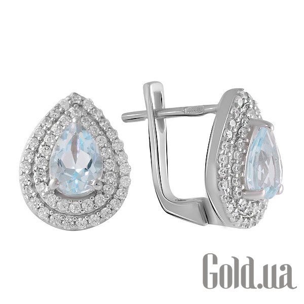 

Серьги Fresh Jewelry, Серебряные серьги с куб. циркониями и топазами