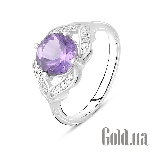 

Женские кольца Fresh Jewelry, Женское серебряное кольцо с куб. циркониями и аметистом, 17