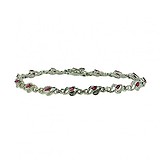 Женский серебряный браслет с рубинами и бриллиантами, 1775109