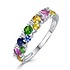 Женское золотое кольцо с бриллиантами, цаворитами, рубинами и сапфирами - фото 1