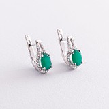 Серебряные серьги с куб. циркониями и агатами, 1796613