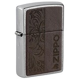 Zippo Зажигалка Brown Leather Emblem - Zippo Design 46920, 1799173