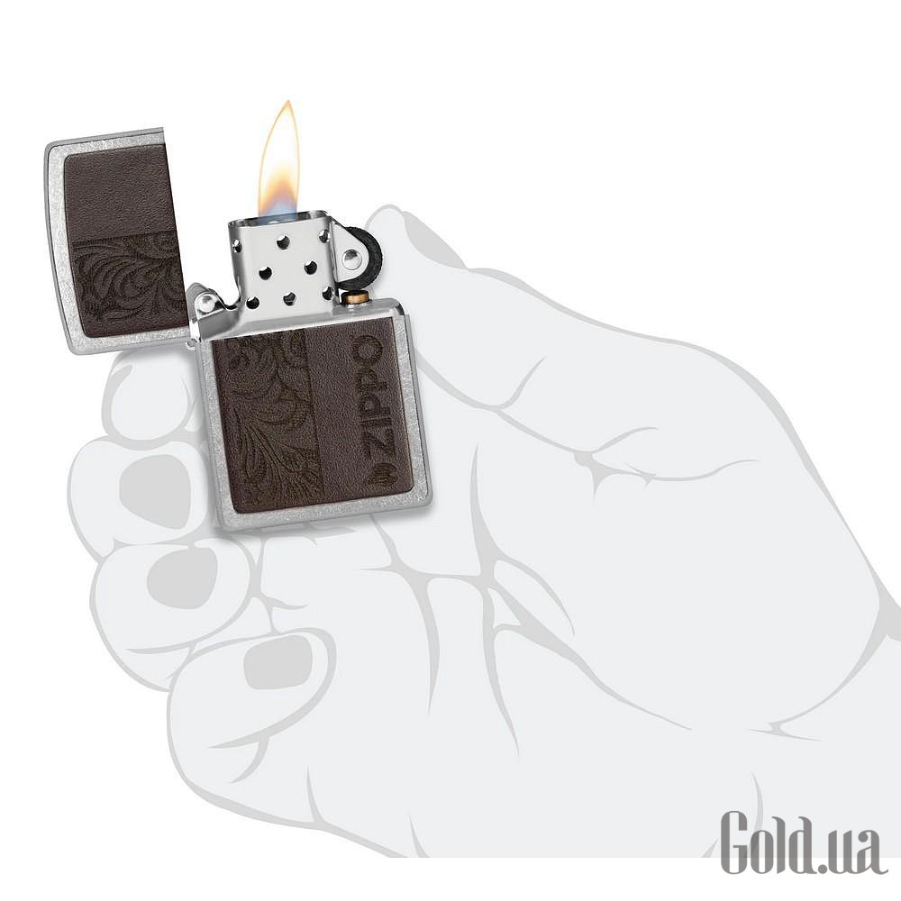Zippo Зажигалка Brown Leather Emblem - Zippo Design 46920 46920 – изображение 5